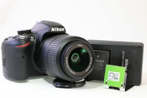 良品■Nikon D3200 + AF-S DX NIKKOR 18-55mm F3.5-5.6G VR ■ショット数わずか285回■バッテリー・チャージャー付き■13963