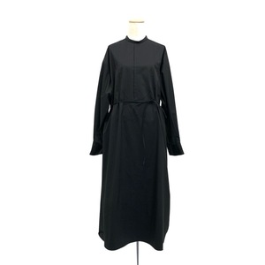 HYKE ハイク BIB FRONT SHIRT DRESS ビブフロントシャツドレス ワンピース ブラック 1 15114