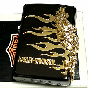 ZIPPO ハーレーダビッドソン ジッポライター ブラック＆ゴールド 3面ゴールドメタル イーグル 黒金 HARLEY-DAVIDSON 日本国内限定モデル