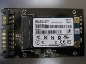 mSATA SSD TOSHIBA 256GB 　SATA変換アタプター付き