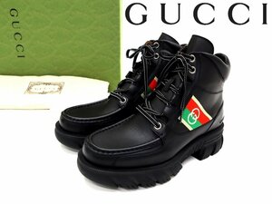 18万新品◆7H=26.5cm◆GUCCI グッチ インターロッキングG ブーティーヒールブーツ1円