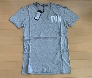 【新品】ドルチェ&ガッバーナ DG STRETCH ITALIA EMBROIDERY 刺繍付き デザイン Tシャツ カットソー 綺麗