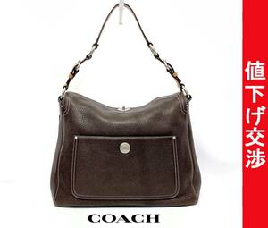 [正規品]コーチCOACH ワンショルダーバッグ 紫茶[美品]