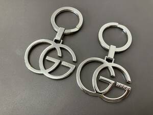 □【売り切り】美品 2つおまとめ GUCCI グッチ GGロゴ キーリング キーホルダー メタル