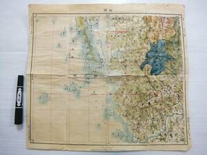 明治44年 古地図 朝鮮 洪州 二十万分一図 第47号 彩色 地図 韓国併合後 臨時土地調査局測量課