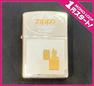 【5AS名04003F】1円スタート★ZIPPO★ジッポ★1994年製★LIMITED NUMBER★No.0487★シルバー★喫煙具★オイルライター★火花確認済★中古