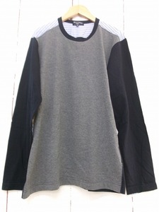 COMME des GARCONS HOMME コムデギャルソン オム 長袖切り替えカットソー グレー、ネイビー 綿100% S HD-T106 AD2009