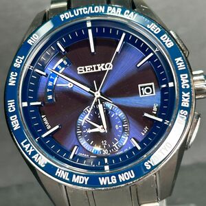 美品 SEIKO セイコー BRIGHTZ ブライツ SAGA177 腕時計 ソーラー 電波機能 アナログ セラミック チタニウム ブルー コンフォテックス