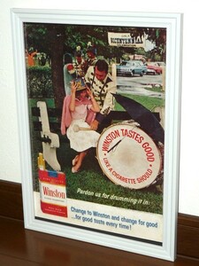 1965年 USA 60s vintage 洋書雑誌広告 額装品 Winston ウインストン (A4size) / 検索用 店舗 ガレージ ディスプレイ 看板 インテリア 装飾
