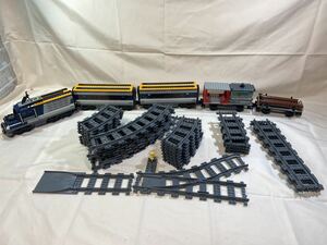 Yレゴ　ジャンク　シティ　トレイン　電車　60197 ハイスピードトレイン　60198貨物　組み立て済み　レール大量　欠品あり　パーツ取りに