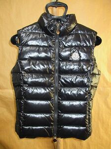 モンクレール MONCLER GHANY GILET ロゴ　ワッペン　ダウン ベスト 黒　0 本物