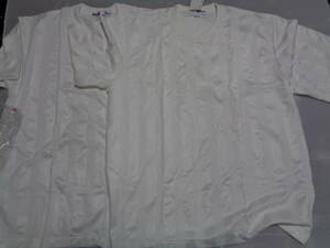 ２枚　N-BL　白　GB721040　GALAX　ギャレックス　綿　ポリ　半袖　Tシャツ　体操着　体操服　レトロ　光沢　未使用