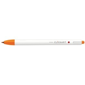 【新品】（まとめ） ゼブラ ノック式水性カラーペン クリッカート オレンジ 0.6mm 【×50セット】