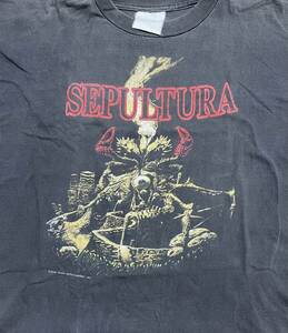 SEPULTURA ARISE ツアー Tシャツ ヴィンテージ スラッシュメタル デスメタル ダメージ有り ヨレ有り着丈約64cm身幅約55cm