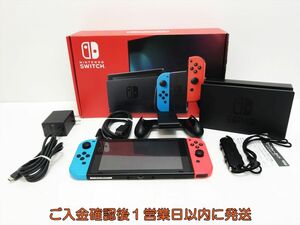 【1円】任天堂 新モデル Nintendo Switch 本体 セット ネオンレッド/ネオンブルー 初期化/動作確認済 新型 L05-514yk/G4