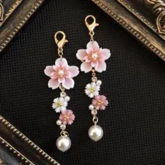 再販No.303  マスクチャーム　イヤリング　ピアス　桜