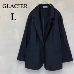 グラシア　テーラードジャケット　(L)　薄手　オフィスカジュアル　黒　アウター