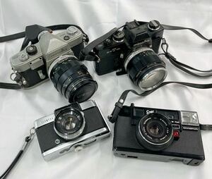 ①OLYMPUSオリンパスMINOLTA ミノルタ フィルムカメラ レンズ付き ジャンク 4点セット