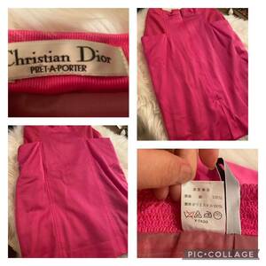 Christian Dior タイトスカート　ショッキングピンク　ディオール