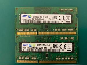 SAMSUNG ノートパソコン用DDR3 4Gb PC3L-12800S 2枚セット（合計8Gb）