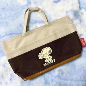 ★非売品、未使用★SNOOPY★ミニトートバッグ★人気キャラクター★peanuts、スヌーピー★ポケットたくさん★送料￥140〜★