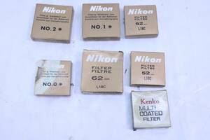 ◆ NIKON Kenko　レンズフィルター まとめ売り　NO.0　NO.1　NO.2 52mm × 2 62mm #29067　◆