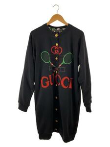 GUCCI◆刺繍/テニス/リバーシブル/カーディガン(薄手)/M/コットン/ブラック/581167-XJBI1