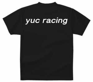 yuc racing　オリジナル Tシャツ 黒 ブラック バック プリント 未使用 ヘラフラ スタンス JDM　USDM　走り屋 レース レーシング L 半袖 