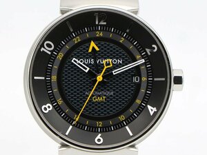 【 ルイヴィトン LOUIS VUITTON 】 腕時計 Q8D30 タンブール インブラックGMT SS シースルーバック デイト 自動巻 保 メンズ 新着 1000-0