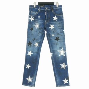 未使用品 ディースクエアード DSQUARED2 22SS Star Wash Skater Jeans デニムパンツ ジーンズ 44 ブルー 青 S71LB1063 国内正規 メンズ