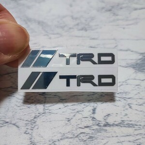 TRD メッキ調ステッカー 2P■プリウス クラウン ハリアー アルファード アクア ヤリス カローラクロス ライズ RAV4 86 C-HR bB プラド