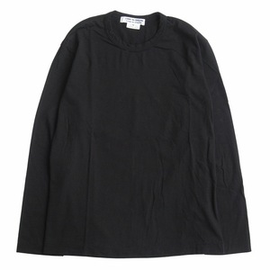 美品 2022年製 コムコム コムデギャルソン COMME des GARCONS Tシャツ カットソー 無地 ロンT 長袖 RZ-T006 M 黒 ブラック レディース