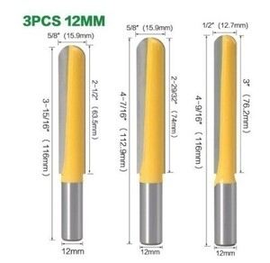 Mz305★3本セット★凹面半径の12ｍｍシャンク木工用ルータービット 3本★12×12.7×76.2＆12×15.9×74＆12×15.9×63★フライスカッター