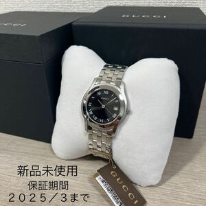 1円スタート売切り 新品未使用 GUCCI グッチ Gクラス 5500M YA055302 SS メンズ レディース クォーツ 黒文字盤 箱保 定価12.1万 36mm