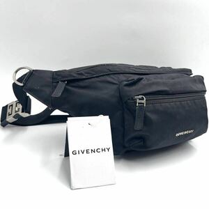 美品●ジバンシー GIVENCHY ●ウエストポーチ ボディバッグ ショルダー●エッセンシャル U ポリアミド×アクリル 4G●黒 ブラック 斜め掛け