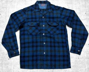 デッドストック 50s PENDLETON USA製 ボードシャツ 開襟シャツ　　ペンドルトン ボックスシャツ ウールシャツ オンブレチェック 柳9250