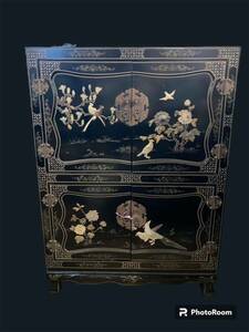 中国家具　中国箪笥　螺鈿細工　キャビネット 飾り棚　花鳥　チェスト インテリア　中国美術　家具