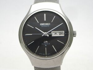 1000円スタート 腕時計 SEIKO セイコー LM ロードマチック 5606-8120 自動巻 AT 25石 デイデイト ブラック文字盤 メンズ WHO C60020