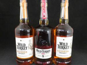 1円～　未開栓　WILD TURKEY ワイルドターキー ウイスキー 700ml 　3本セット