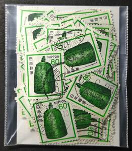 １９８０年シリーズ切手・６０円（梵鐘）【使用済】（１００枚）