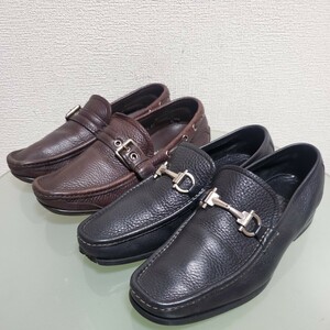 Salvatore Ferragamo サルヴァトーレ フェラガモ レザーローファー スリッポン ビジネスシューズ 6EE 6.5EE 約24㎝ - 24.5㎝ 2足 まとめ