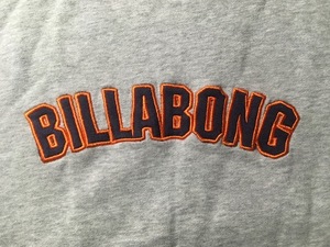 古着 美品 ビラボン BILLABONG ビンテージ タオル地 size M 灰色 トレーナー スウェット ロゴ刺繍 