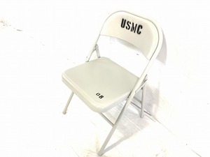 【米軍放出品】☆未使用品 MECO 折り畳みイス USMC オフィス パイプ椅子 1脚 (160)☆XC12JK-2-W#24