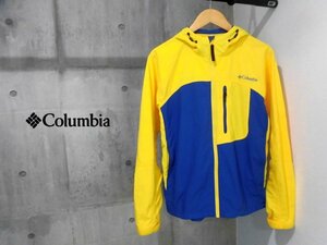 Columbia コロンビア kean jacket キーンジャケットM/マウンテンパーカー/OMNI-SHIELD フード付き ナイロンジャケット/メンズ/黄 青/PM3585