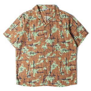 COOTIE クーティー シャツ サイズ:L アトミック カモフラージュ柄 レーヨン 半袖シャツ Atomic Camouflage S/S Shirt 18SS ブラウン