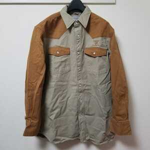 Carhartt RELAXED FIT 企業物 DCI 長袖シャツ カーハート XL 切替 ブラウン カーキ 厚手 ビッグシルエット ワークシャツ 03I1206mel