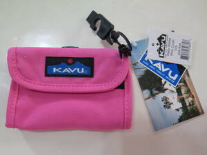 ⑬　即決　未使用タグ付き　KAVU カブー　Wally Wallet ワリーワレット　三つ折財布　Pink Crush 男女兼用