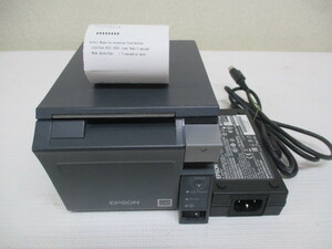 ∝ 374　サーマルレシートプリンタ EPSON エプソン TM-T70II M225A アダプタ PS-180 検：レジ サーマルプリンター 店舗 セルフテスト確認済