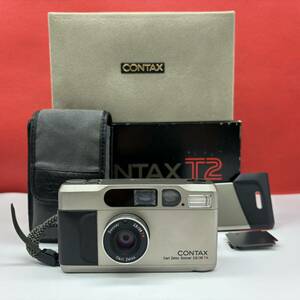 ◆ CONTAX T2 フィルムカメラ コンパクトカメラ Carl Zeiss Sonnar 2.8/38 T* シャッター、フラッシュOK ケース付 コンタックス
