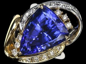 VKL11527SS【1円～】新品【RK宝石】≪Tanzanite≫ 超希少! 極上タンザナイト 特大8.207ct 極上ダイヤモンド Pt900 K18 超高級リング ダイヤ